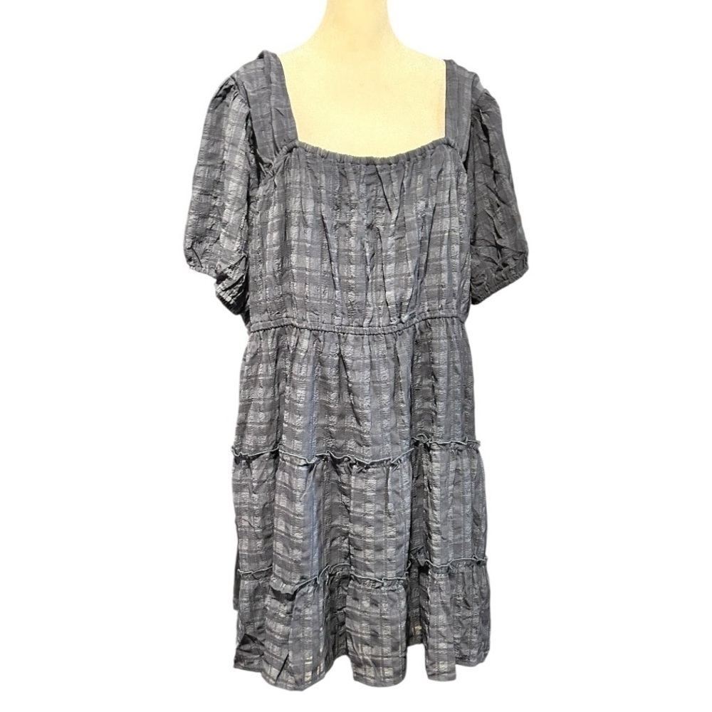 JODIFL LOS ANGELES Plus 3X Peasant Dress Smocked Tie Back Square Neck Tiered NWT